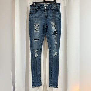 BKE Ripped Skinny Jeans in Blue